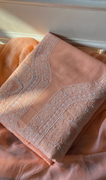 Load image into Gallery viewer, Alayna Women's Lakhnavi Handcrafted Unstitched Cotton Chikankari Suit Material - HONC0294560