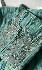 Load image into Gallery viewer, Women's Lakhnavi Handcrafted Mul Chanderi Semi - Stitched Kurta And Dupatta Set - HONC0323624