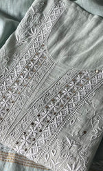 将图像加载到图库查看器中, Women's Lakhnavi Handcrafted Maheshwari Mul Chanderi Semi - Stitched Kurta And Dupatta Set - HONC0239045