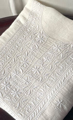 Load image into Gallery viewer, Women's Lakhnavi Handcrafted Cotton Chikankari Unstitched Kurti Fabric - HONC0324593