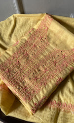 Load image into Gallery viewer, Women's Lakhnavi Handcrafted Mul Chanderi Unstitched Kurta And Dupatta Set- HONC0282368