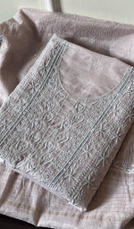 Load image into Gallery viewer, Women's Lakhnavi Handcrafted Mul Chanderi Unstitched Kurta And Dupatta Set - HONC0266910