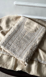 Load image into Gallery viewer, Women's Lakhnavi Handcrafted Munga Silk Chikankari Kurta And Dupatta Set- HONC0283182