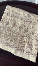 将图像加载到图库查看器中, Women's Lakhnavi Handcrafted Pure Silk Georgette Chikankari Kurti Fabric - HONC0270821