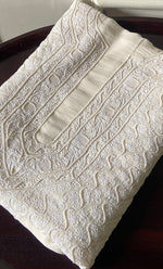 将图像加载到图库查看器中, Lucknowi Handcrafted Pure Silk Georgette Chikankari Unstitched Men's Kurta Fabric - HONC0284198