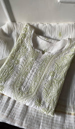 将图像加载到图库查看器中, Women's Lakhnavi Handcrafted Mul Chanderi Semi - Stitched Kurta And Dupatta Set - HONC0271139