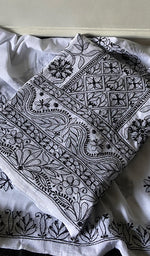 Load image into Gallery viewer, Women Lakhnavi Handcrafted Unstitched Cotton Chikankari Suit Material