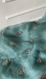Load image into Gallery viewer, Marifa Women's Lakhnavi Handcrafted Pure Organza Chikankari Unstitched Kurta And Dupatta Set- HONC0365761