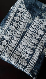 将图像加载到图库查看器中, Women's Lakhnavi Handcrafted Cotton Chikankari Unstitched Kurti Fabric - HONC0268844