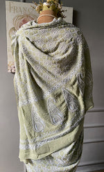 Load image into Gallery viewer, Women's Lakhnavi Handcrafted Pure Silk Georgette Chikankari Saree - HONC0284206