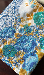 将图像加载到图库查看器中, Women's Lakhnavi Handcrafted Cotton Chikankari Unstitched Kurti Fabric - HONC0284321