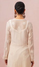 将图像加载到图库查看器中, Fareeha Women's Lakhnavi Handcrafted Viscose Georgette Chikankari Kurti - HONC0452169
