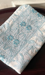 Load image into Gallery viewer, Women's Lakhnavi Handcrafted Modal Cotton Chikankari Unstitched Kurti Fabric - HONC0325224