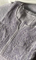 将图像加载到图库查看器中, Women's Lakhnavi Handcrafted Mul Chanderi Semi - Stitched Kurta And Dupatta Set - HONC0300832