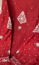 Load image into Gallery viewer, Mehar Women's Lakhnavi Handcrafted Mul Chanderi Semi - Stitched Kurta And Dupatta Set - HONC0312363