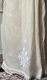 Load image into Gallery viewer, Women's Lakhnavi Handcrafted Tissue Chanderi Chikankari Saree - HONC0350401