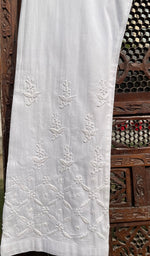 将图像加载到图库查看器中, Women's Lucknowi Handcrafted Cotton Chikankari Pant - HONC0250583