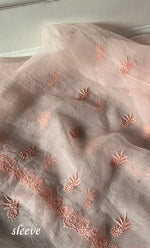 Load image into Gallery viewer, Women's Lakhnavi Handcrafted Pure Organza Chikankari Unstitched Kurta And Dupatta Set- HONC0328269