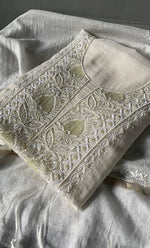 Load image into Gallery viewer, Women's Lakhnavi Handcrafted Mul Chanderi Unstitched Kurta And Dupatta Set- HONC0313319