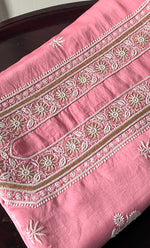将图像加载到图库查看器中, Lucknowi Handcrafted Chanderi Silk Chikankari Unstitched Unisex Kurta Fabric - HONC0322109