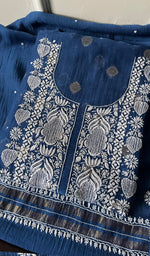 将图像加载到图库查看器中, Women's Lakhnavi Handcrafted Mul Chanderi Unstitched Kurta And Dupatta Set - HONC0261781