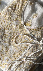 将图像加载到图库查看器中, Women's Lakhnavi Handcrafted Mul chanderi Semi -Stitched Angrakha And Dupatta Set - HONC0303232