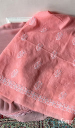 将图像加载到图库查看器中, Women's Lakhnavi Handcrafted Cotton Unstitched Chikankari Suit Material - HONC0360785