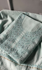 Load image into Gallery viewer, Women's Lakhnavi Handcrafted Maheshwari Mul Chanderi Unstitched Kurta And Dupatta Set- HONC0273018