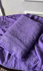 Load image into Gallery viewer, Women's Lucknowi Handcrafted Viscose Georgette Unstitched Chikankari Suit Material - HONC0325141