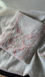 Load image into Gallery viewer, Tasbiya Women's Lakhnavi Handcrafted Mul Chanderi Unstitched Kurta And Dupatta Set - HONC0282552