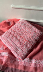 将图像加载到图库查看器中, Vamika Women's Lucknowi Handcrafted Faux-Georgette Unstitched Chikankari Suit Material - HONC0330342