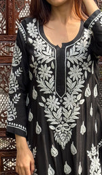 Load image into Gallery viewer, Women's Lakhnavi Handcrafted Modal Cotton Chikankari Kurta And Palazzo Set - HONC0200274