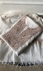 将图像加载到图库查看器中, Women's Lakhnavi Handcrafted Mul Chanderi UnStitched Kurta And Dupatta Set - HONC0314671