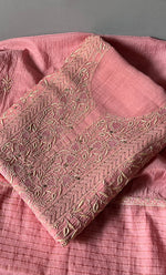 Load image into Gallery viewer, Women's Lakhnavi Handcrafted Mul Chanderi Unstitched Kurta And Dupatta Set- HONC0280876