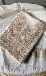 将图像加载到图库查看器中, Women's Lakhnavi Handcrafted Mul Chanderi Unstitched Kurta And Dupatta Set- HONC0311230