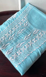 Load image into Gallery viewer, Women's Lakhnavi Handcrafted Cotton Chikankari Unstitched Kurti Fabric - HONC0318763