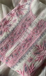 Load image into Gallery viewer, Women's Lakhnavi Handcrafted Mul Chanderi Semi - stitched Kurta And Dupatta Set- HONC0314871