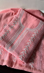 Load image into Gallery viewer, Women's Lakhnavi Handcrafted Maheshwari Mul Chanderi Unstitched Kurta And Dupatta Set - HONC0301249