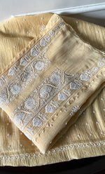 Load image into Gallery viewer, Women's Lakhnavi Handcrafted Mul Chanderi Semi-Stitched Kurta And Dupatta Set - HONC0307410