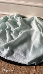 Load image into Gallery viewer, Sehmat Women's Lakhnavi Handcrafted Kota Cotton  Semi -Stitched Kurta And Dupatta Set- HONC0294488