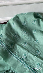 Load image into Gallery viewer, Women's Lakhnavi Handcrafted Unstitched Cotton Chikankari Suit Material - HONC0364006