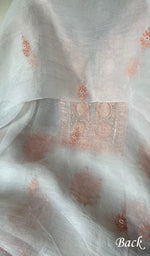 将图像加载到图库查看器中, Women's Lakhnavi Handcrafted Pure Organza Chikankari Unstitched Kurta And Dupatta Set- HONC0270074