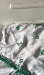 Load image into Gallery viewer, Women's Lakhnavi Handcrafted Modal Cotton Unstitched Chikankari Kurta Dupatta Set - HONC0334631