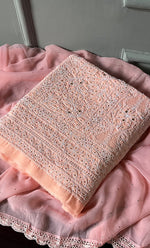 Load image into Gallery viewer, Women's Lakhnavi Handcrafted Unstitched Cotton Chikankari Suit Material - HONC0264458