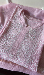 Load image into Gallery viewer, Asiyah Women's Lakhnavi Handcrafted Mul Chanderi Semi - Stitched Kurta And Dupatta Set - HONC0261775