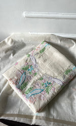 Load image into Gallery viewer, Chidiya Women's Lakhnavi Handcrafted Unstitched Mul Chanderi Kurta And Dupatta Set - HONC0323684