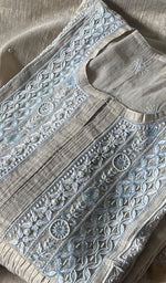 Load image into Gallery viewer, Women's Lakhnavi Handcrafted Tissue Chanderi Semi - Stitched Kurta And Dupatta Set - HONC0297192