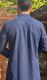 Load image into Gallery viewer, Men's Faux-Georgette Hakoba Kurta - HONC0261827