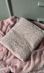 Load image into Gallery viewer, Women's Lakhnavi Handcrafted Unstitched Cotton Chikankari Suit Material - HONC0264453