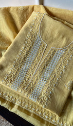 将图像加载到图库查看器中, Women's Lakhnavi Handcrafted Mul Chanderi Chikankari Full Suit Material - HONC0260946